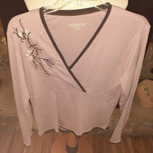 Soft Surroundings Oriental Crossover Top Blouse Medium